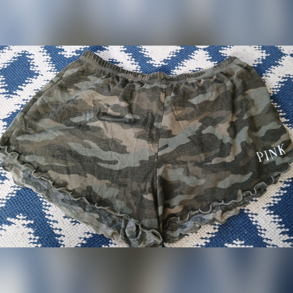 PINK camo sleep shorts